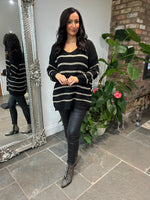 Black Gold Sparkle Stripe Knit Maria
